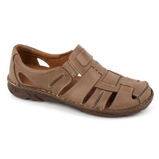 Buty męskie wsuwane na lato skórzane 902MP LATO brązowe ze sklepu butyolivier w kategorii Półbuty męskie - zdjęcie 178688051