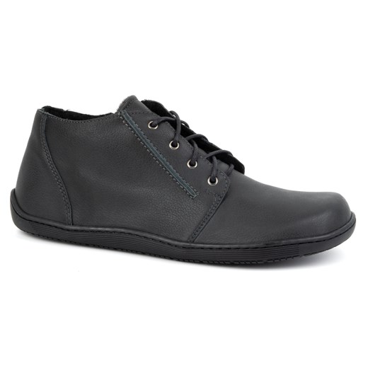Buty damskie skórzane BAREFOOT lekko ocieplone za kostkę z zamkiem 787 szare ze sklepu butyolivier w kategorii Półbuty damskie - zdjęcie 178688102