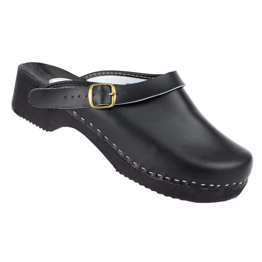 Buty męskie skórzane drewniaki chodaki M85 czarne ze sklepu butyolivier w kategorii Klapki męskie - zdjęcie 178688552
