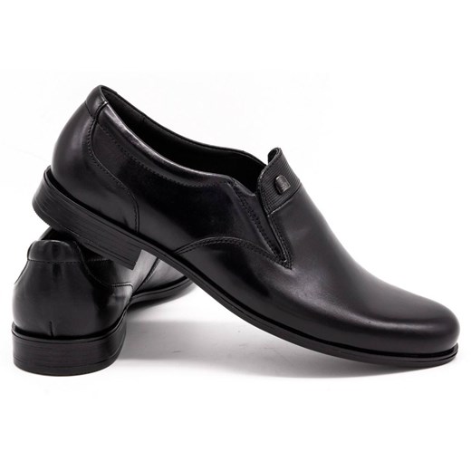 Buty męskie wizytowe wsuwane 343/27 czarne ze sklepu butyolivier w kategorii Buty eleganckie męskie - zdjęcie 178688560