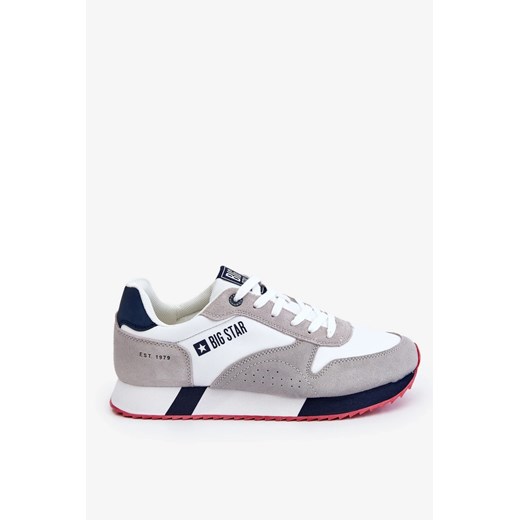 Buty męskie sportowe półbuty memory foam Big Star LL174160 białe z szarym ze sklepu butyolivier w kategorii Buty sportowe męskie - zdjęcie 178688562