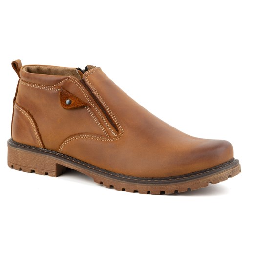 Buty męskie sztyblety skórzane ocieplane 140GT rude ze sklepu butyolivier w kategorii Buty zimowe męskie - zdjęcie 178688871