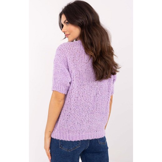 Sweter damski fioletowy oversize z dodatkiem alpaki MI-SW-2701.23, Kolor jasny fiolet, Rozmiar uniwersalny, ITALY MODA ze sklepu Primodo w kategorii Swetry damskie - zdjęcie 178691351
