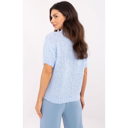 Sweter damski niebieski oversize z dodatkiem alpaki MI-SW-2701.23, Kolor niebieski, Rozmiar uniwersalny, ITALY MODA ze sklepu Primodo w kategorii Swetry damskie - zdjęcie 178691373