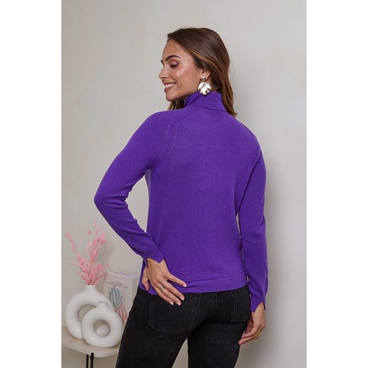 Soft Cashmere Kaszmirowy golf w kolorze fioletowym Soft Cashmere XL Limango Polska okazja
