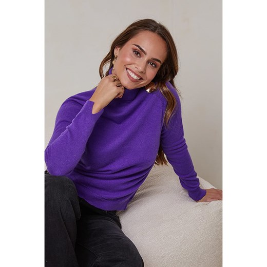 Soft Cashmere Kaszmirowy golf w kolorze fioletowym Soft Cashmere XL okazyjna cena Limango Polska