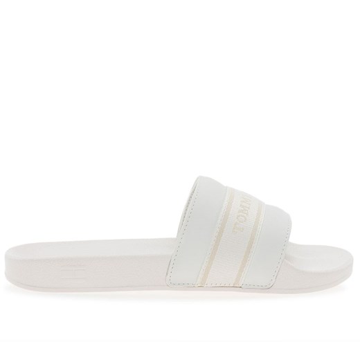Klapki Tommy Hilfiger Poolside With Webbing Slide FW0FW08529-YBL - białe ze sklepu streetstyle24.pl w kategorii Klapki damskie - zdjęcie 178692361
