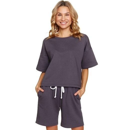 Doctor Nap krótka piżama damska DRS.7220.FUME, Kolor szary, Rozmiar S, Doctor Nap ze sklepu Intymna w kategorii Piżamy damskie - zdjęcie 178692403