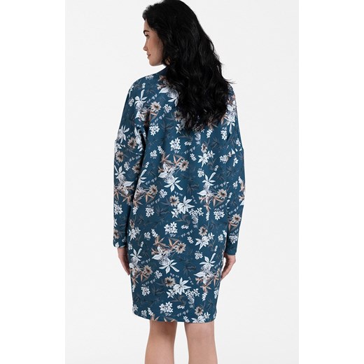 Tunika damska w kwiaty Nikjana, Kolor niebieski-wzór, Rozmiar S, Italian Fashion ze sklepu Intymna w kategorii Koszule nocne - zdjęcie 178692460