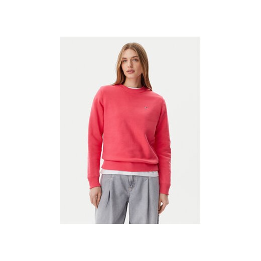 Tommy Jeans Bluza Flag DW0DW19959 Różowy Regular Fit ze sklepu MODIVO w kategorii Bluzy damskie - zdjęcie 178693441
