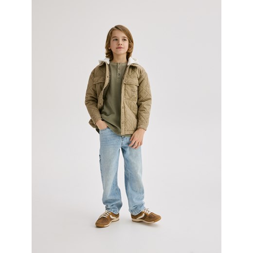 Reserved - Bawełniany longsleeve - oliwkowy Reserved 146/152 (10-11 lat) Reserved