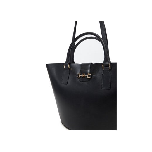 Tommy Hilfiger Torebka Heritage Leather Tote AW0AW17209 Czarny Tommy Hilfiger uniwersalny MODIVO