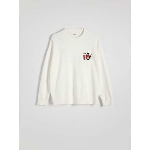 Reserved - Sweter ze świątecznym motywem - biały ze sklepu Reserved w kategorii Swetry chłopięce - zdjęcie 178699002