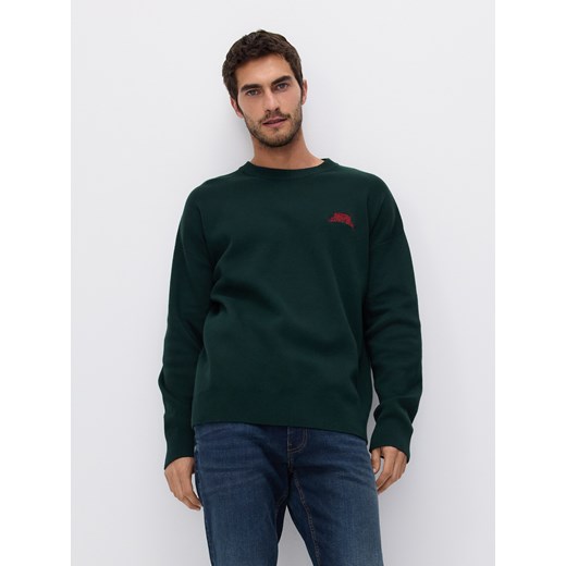 Reserved - Sweter z bawełną - zielony ze sklepu Reserved w kategorii Swetry męskie - zdjęcie 178699004