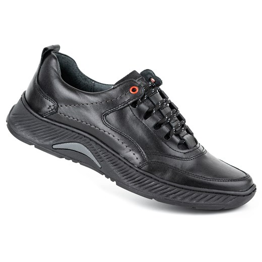 Buty męskie skórzane SPORT 922K czarne ze sklepu butyolivier w kategorii Półbuty męskie - zdjęcie 178699450