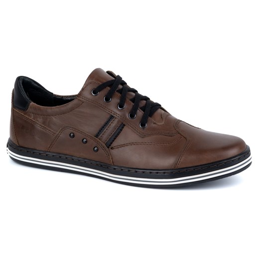 Buty męskie casual 1801 ciemny brąz ze sklepu butyolivier w kategorii Półbuty męskie - zdjęcie 178699480