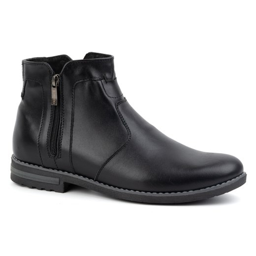 Buty męskie skórzane zimowe sztyblety ocieplane 887K czarne ze sklepu butyolivier w kategorii Buty zimowe męskie - zdjęcie 178699520