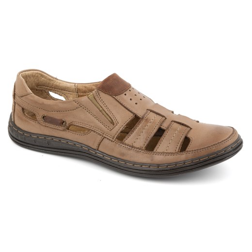 Buty męskie ażurowe 06 na lato brązowe ze sklepu butyolivier w kategorii Półbuty męskie - zdjęcie 178699602