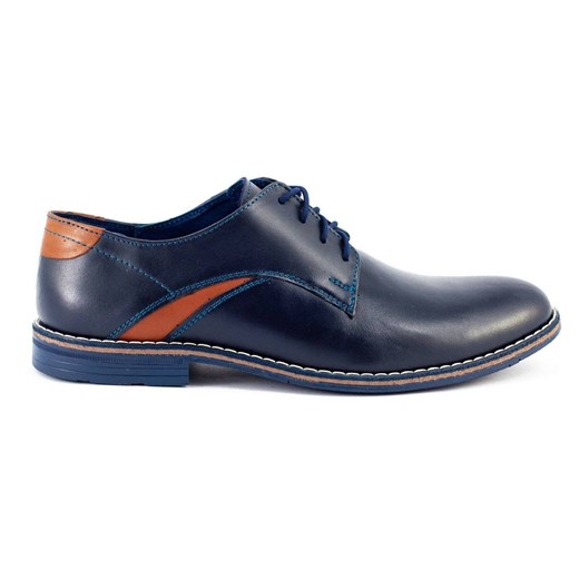 Eleganckie buty męskie 253LU granatowe ze sklepu butyolivier w kategorii Buty eleganckie męskie - zdjęcie 178699643