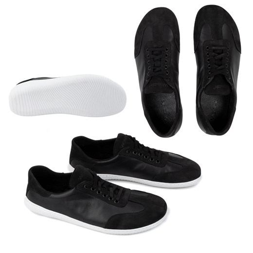 Buty męskie barefoot minimalistyczne skórzane 0742W czarne ze sklepu butyolivier w kategorii Półbuty męskie - zdjęcie 178699800