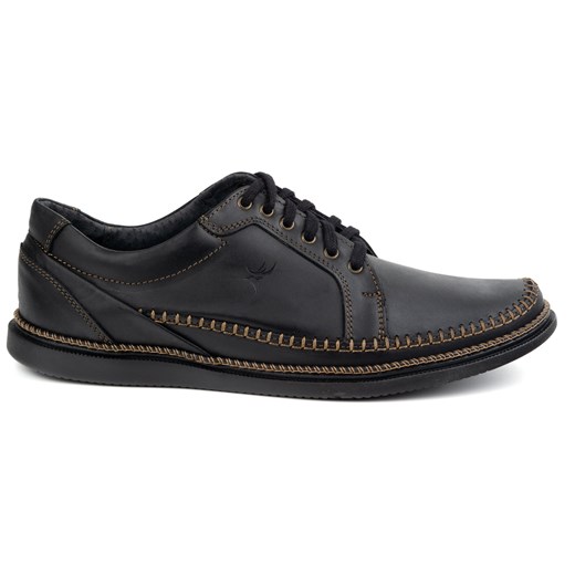 Buty Męskie Skórzane Casual Model 313GT czarne ze sklepu butyolivier w kategorii Buty zimowe męskie - zdjęcie 178700010
