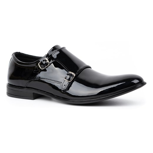 Skórzane buty wizytowe Monki lakierki 287LU czarny lakier ze sklepu butyolivier w kategorii Buty eleganckie męskie - zdjęcie 178700031