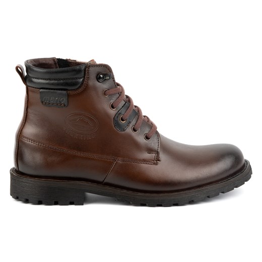 Buty zimowe męskie trzewiki skórzane 754 ciemny brąz ze sklepu butyolivier w kategorii Buty zimowe męskie - zdjęcie 178700132