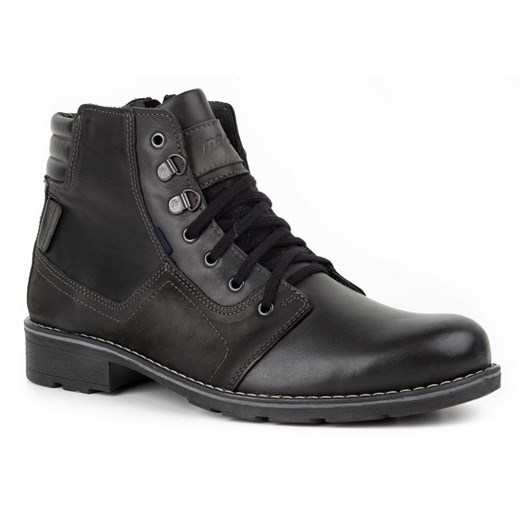 Buty męskie trzewiki skórzane zimowe 323 czarne ze sklepu butyolivier w kategorii Buty zimowe męskie - zdjęcie 178700352