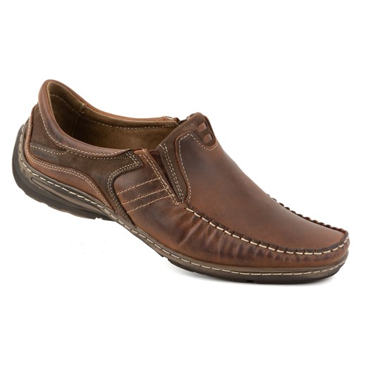 Buty męskie mokasyny skórzane 627K brązowe ze sklepu butyolivier w kategorii Mokasyny męskie - zdjęcie 178700640