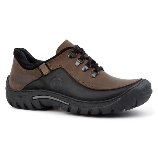 Buty męskie trekkingowe skórzane 917K brązowe ze sklepu butyolivier w kategorii Buty trekkingowe męskie - zdjęcie 178701154