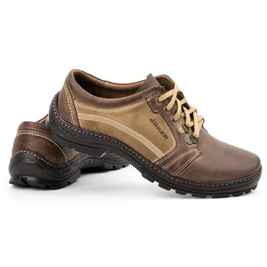 Buty męskie skórzane trekkingowe 192 brązowe ze sklepu butyolivier w kategorii Buty trekkingowe męskie - zdjęcie 178701231