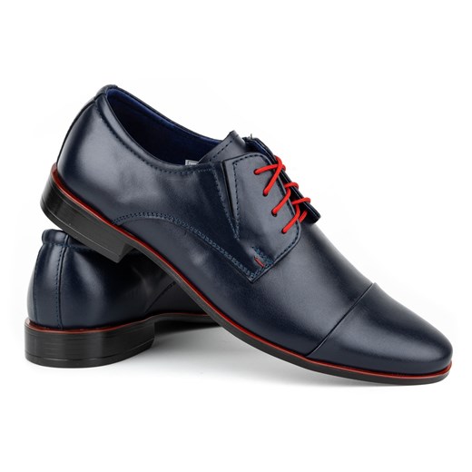 Buty męskie wizytowe 286 granatowe ze sklepu butyolivier w kategorii Buty eleganckie męskie - zdjęcie 178701304
