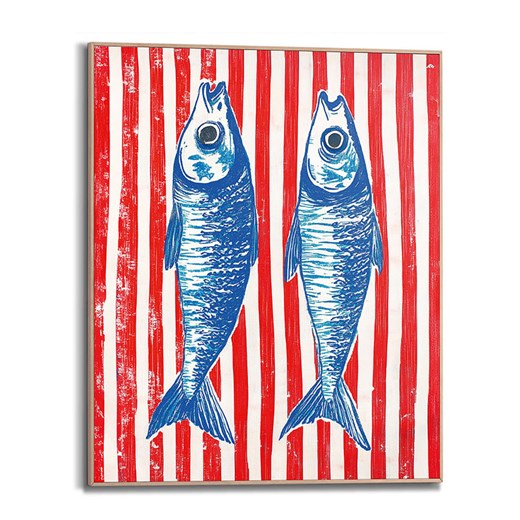 Orangewallz Druk artystyczny &quot;Sardines&quot; w ramce Orangewallz 40x50 cm Limango Polska wyprzedaż