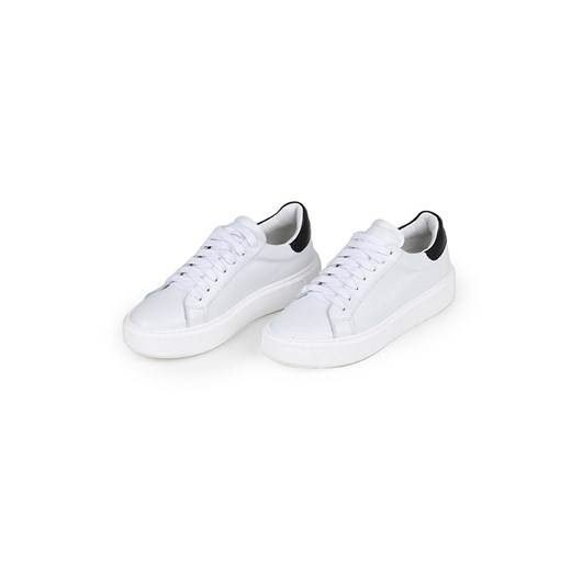 Anna Morellini Skórzane sneakersy &quot;Silana&quot; w kolorze biało-czarnym ze sklepu Limango Polska w kategorii Buty sportowe damskie - zdjęcie 178701912