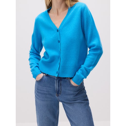 Reserved - Wełniany kardigan - niebieski Reserved XL Reserved