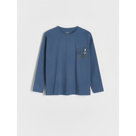Reserved - Longsleeve z nadrukiem - granatowy ze sklepu Reserved w kategorii T-shirty chłopięce - zdjęcie 178704730