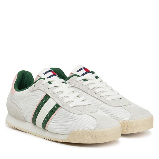 Buty sportowe damskie białe Tommy Jeans sneakersy wiązane wiosenne 