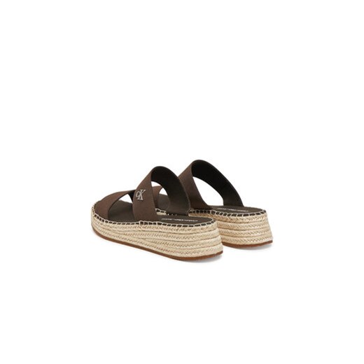 Brązowe espadryle damskie Calvin Klein casual z tkaniny