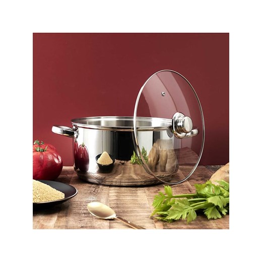 COOK CONCEPT Garnek w kolorze srebrnym z pokrywką - Ø 26 cm ze sklepu Limango Polska w kategorii Garnki - zdjęcie 178708050