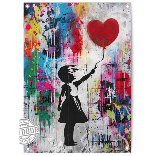Orangewallz Zewnętrzny druk artystyczny &quot;Balloon Girl Colourful&quot; - 50 x 70 cm ze sklepu Limango Polska w kategorii Obrazy - zdjęcie 178708174