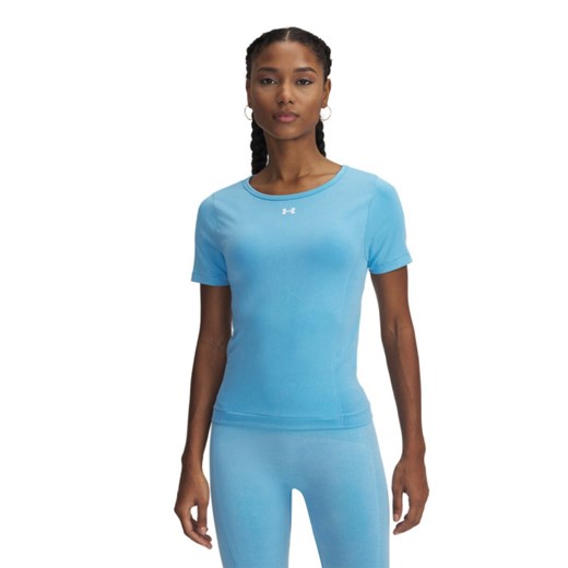 Damska koszulka treningowa Under Armour Vanish Seamless Washed SS - niebieska ze sklepu Sportstylestory.com w kategorii Bluzki damskie - zdjęcie 178709952