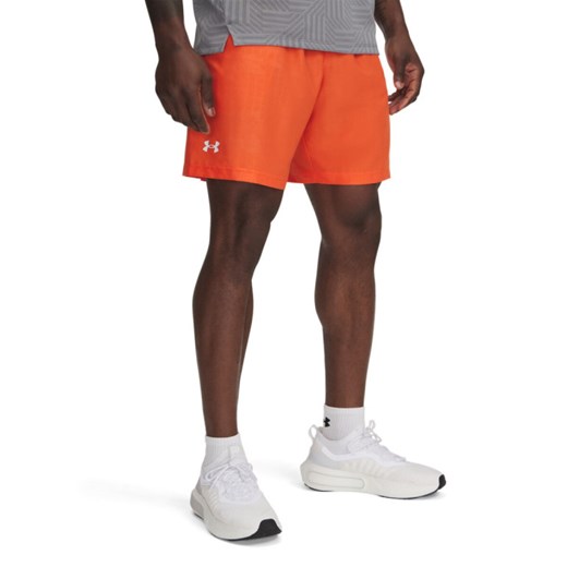 Męskie spodenki treningowe Under Armour UA Tech Woven Emboss Short - pomarańczowe ze sklepu Sportstylestory.com w kategorii Spodenki męskie - zdjęcie 178709961