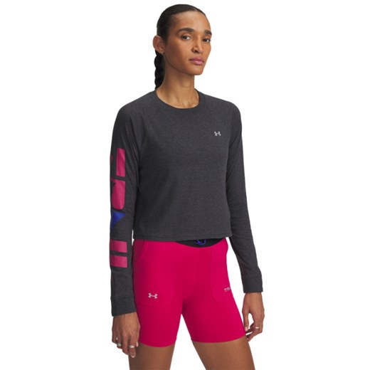 Damski longsleeve do biegania Under Armour UA Trail Run Graphic LS - czarny ze sklepu Sportstylestory.com w kategorii Bluzki damskie - zdjęcie 178710020
