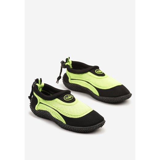 Czarno-Zielone Wsuwane Buty Sportowe z Siateczki do Wody Velselia 31 wyprzedaż born2be.pl