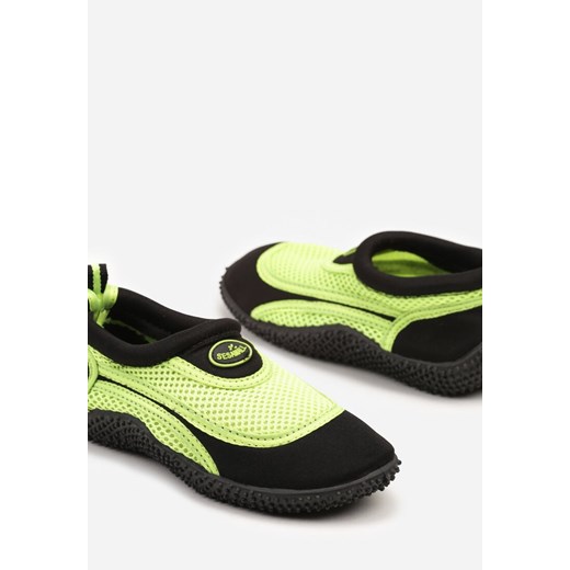 Czarno-Zielone Wsuwane Buty Sportowe z Siateczki do Wody Velselia 30 okazja born2be.pl