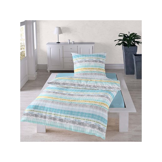Bierbaum Komplet pościeli w kolorze żółto-turkusowym z kory Bierbaum 135x200 cm promocja Limango Polska