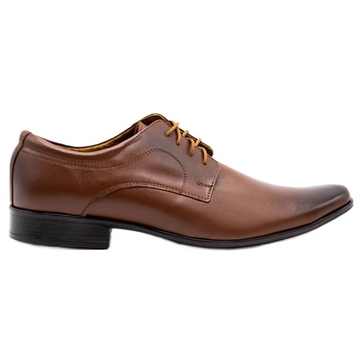 Olivier Buty męskie wizytowe 108 brązowe ze sklepu ButyModne.pl w kategorii Buty eleganckie męskie - zdjęcie 178713861