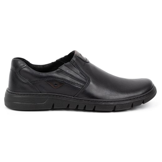 Joker Buty męskie skórzane wsuwane 507J czarny lico czarne ze sklepu ButyModne.pl w kategorii Mokasyny męskie - zdjęcie 178713871