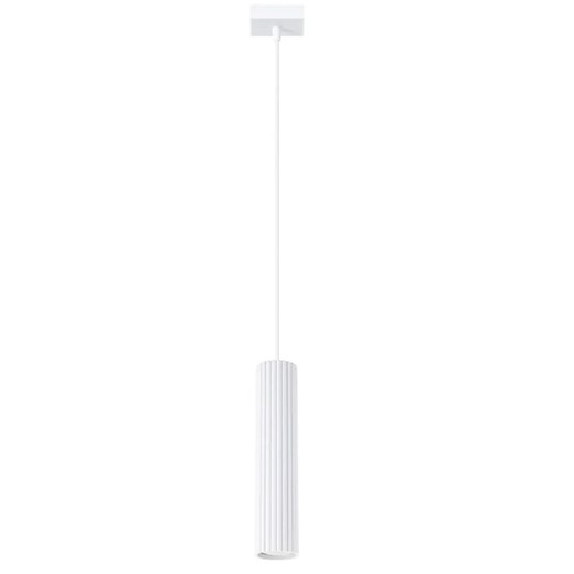 Biała nowoczesna lampa wisząca karbowana - 4X D296 K1-S24 ze sklepu Edinos.pl w kategorii Lampy wiszące - zdjęcie 178718372