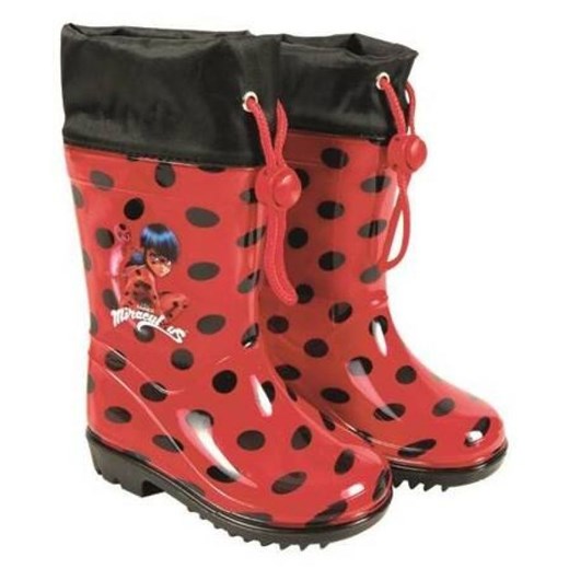 Coqui Kalosze Perletti Miraculous Lady Bug 98312 czerwone ze sklepu ButyModne.pl w kategorii Kalosze dziecięce - zdjęcie 178719873